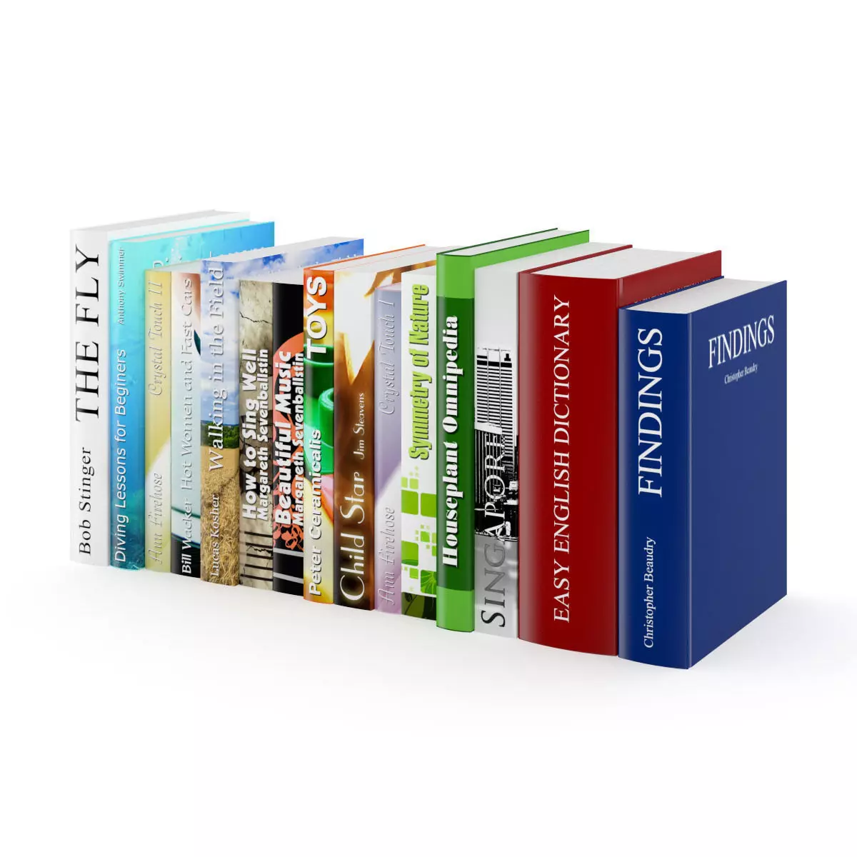 Books Set business 3D model_0