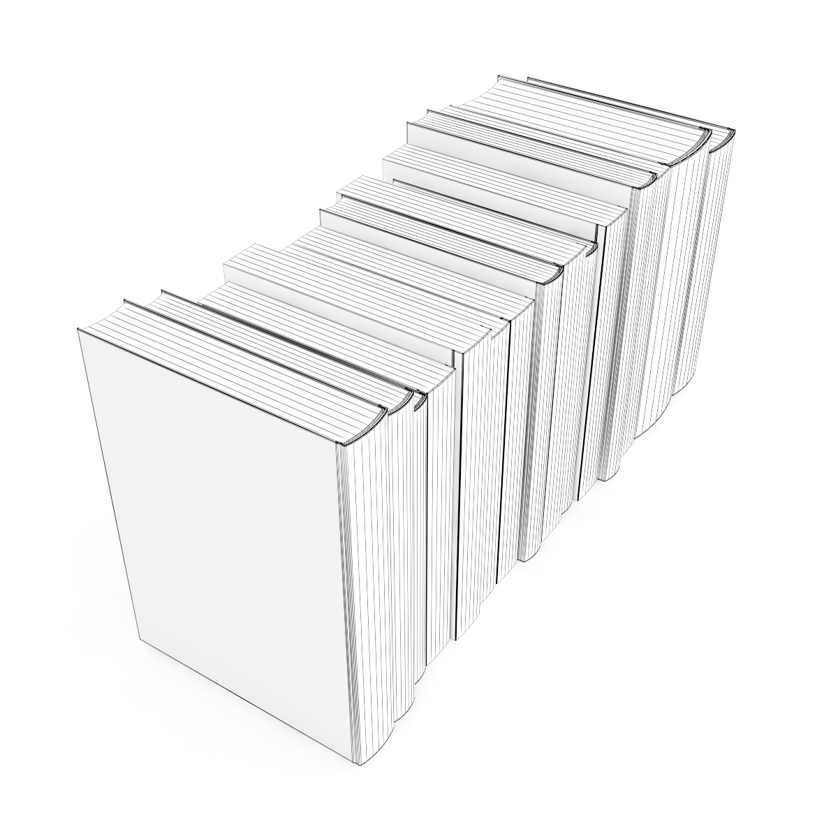 Books Set business 3D model_3