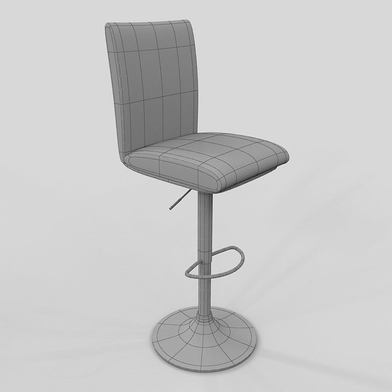 Chair Bar Stool Colin 3D model_5
