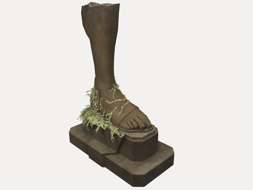 Foot Statue Low-poly 3D model_4