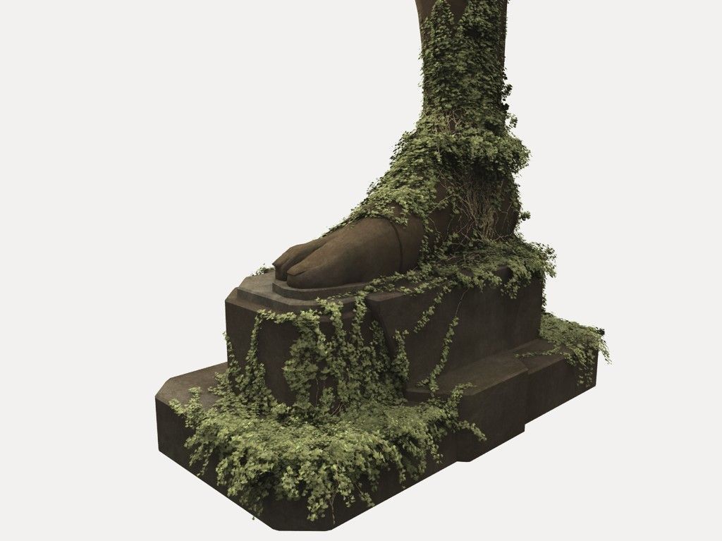 Foot Statue Low-poly 3D model_6