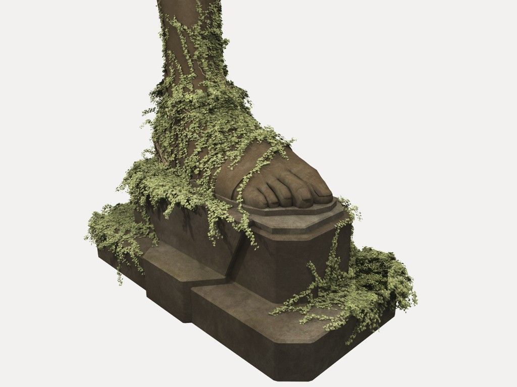 Foot Statue Low-poly 3D model_5