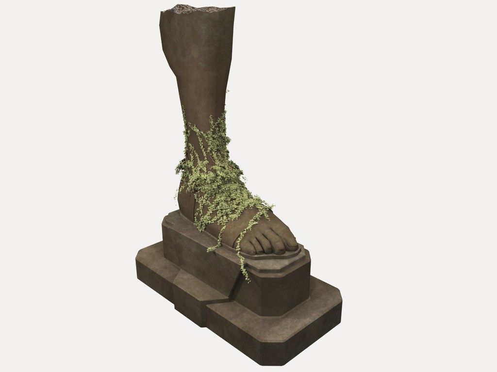 Foot Statue Low-poly 3D model_1