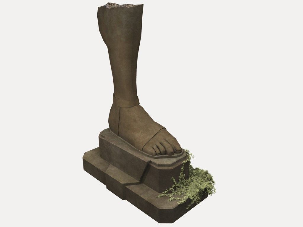 Foot Statue Low-poly 3D model_3