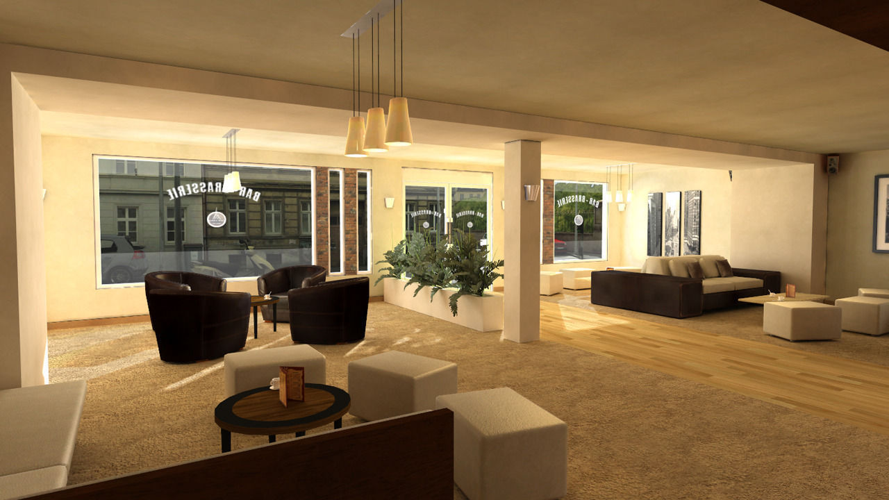 French Pub Low-poly 3D model_7