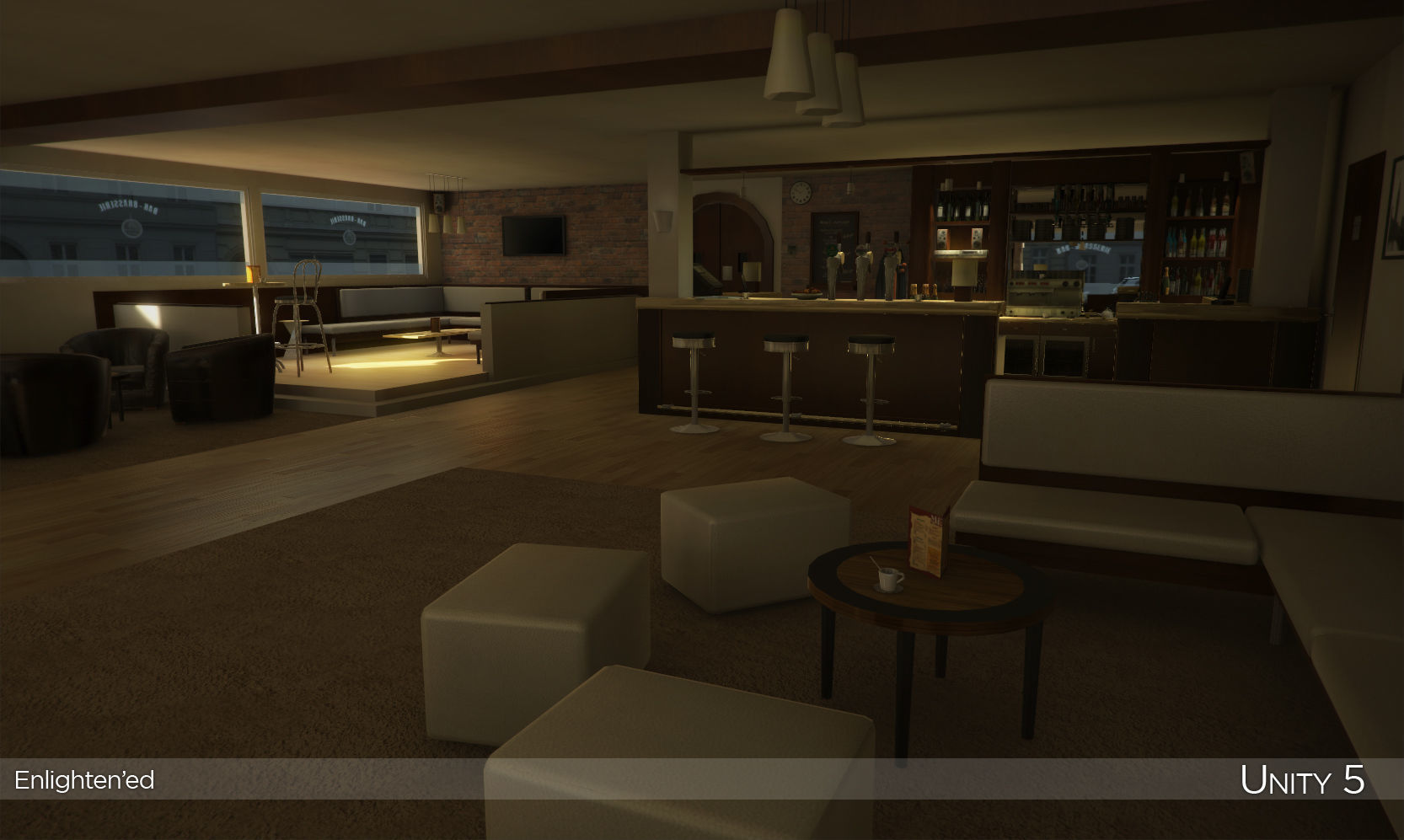 French Pub Low-poly 3D model_12