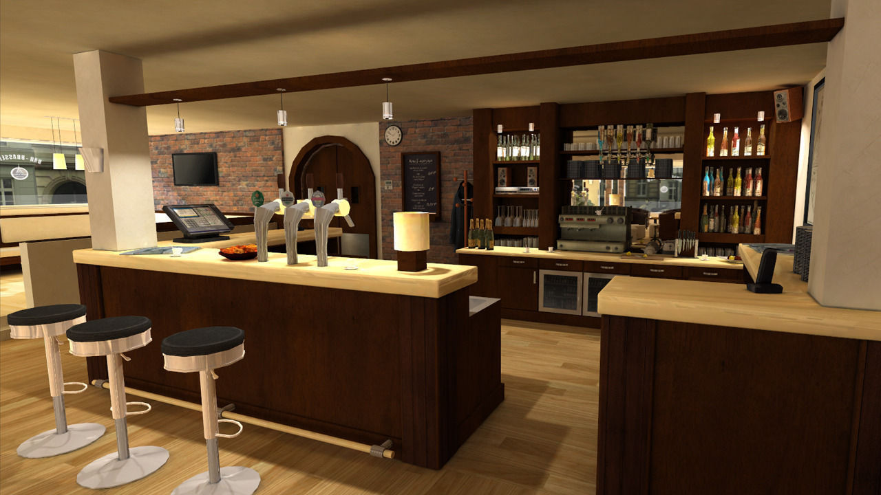 French Pub Low-poly 3D model_2