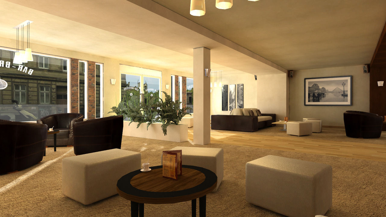 French Pub Low-poly 3D model_4