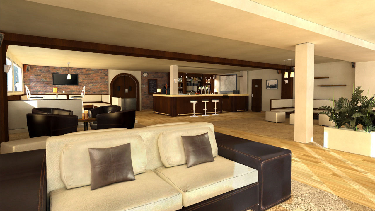 French Pub Low-poly 3D model_9