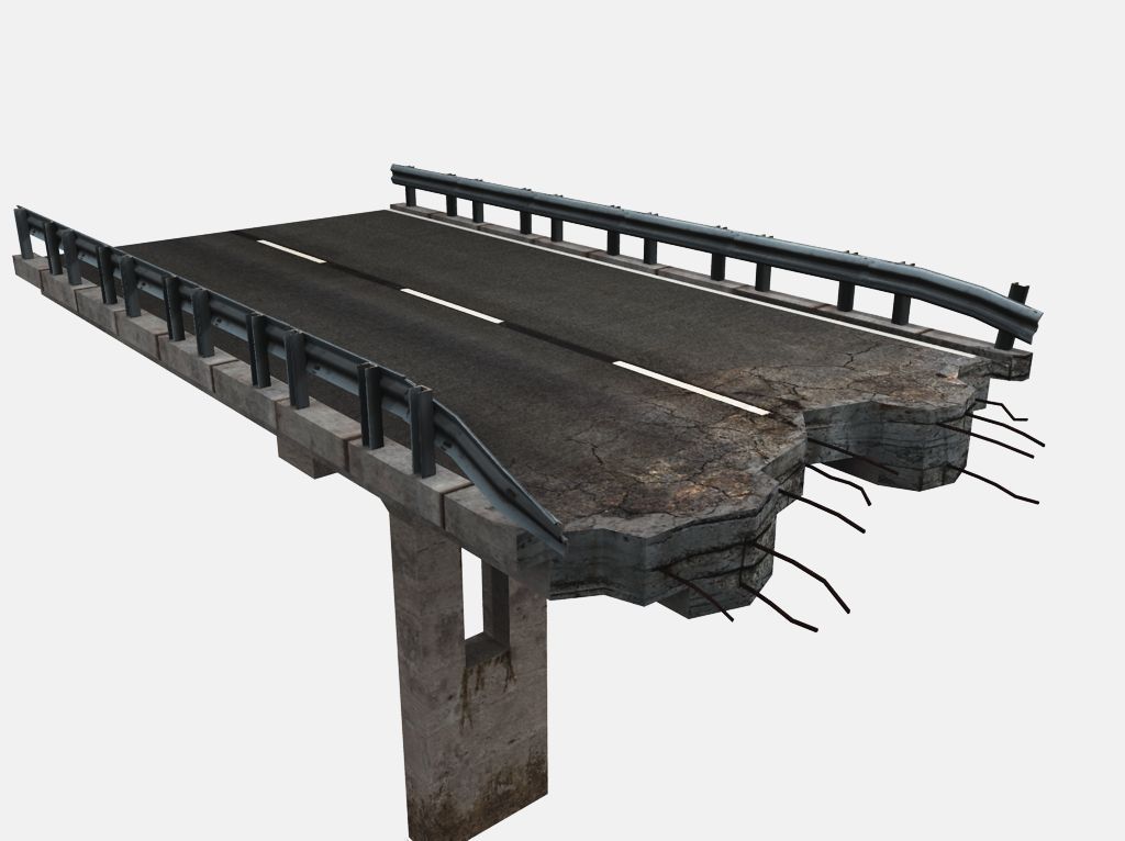 Broken Highway Low-poly 3D model_1