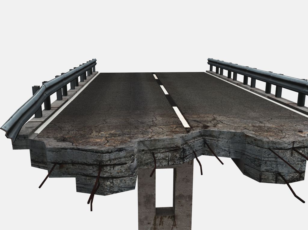 Broken Highway Low-poly 3D model_4