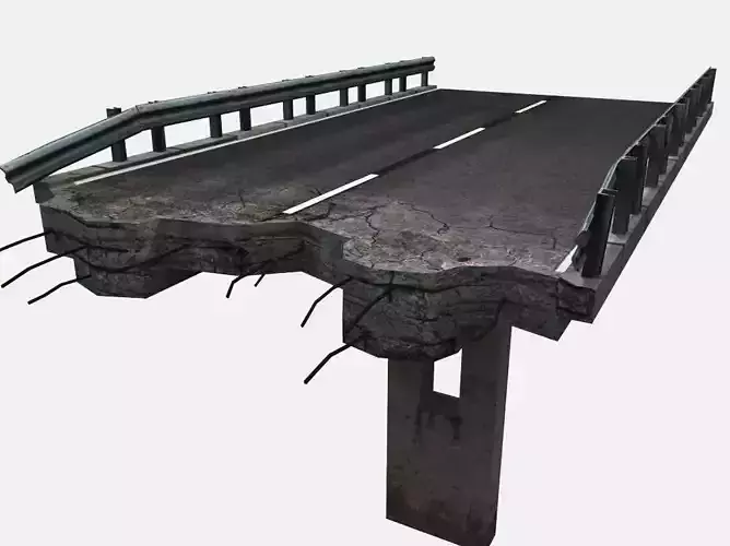 Broken Highway Low-poly 3D model