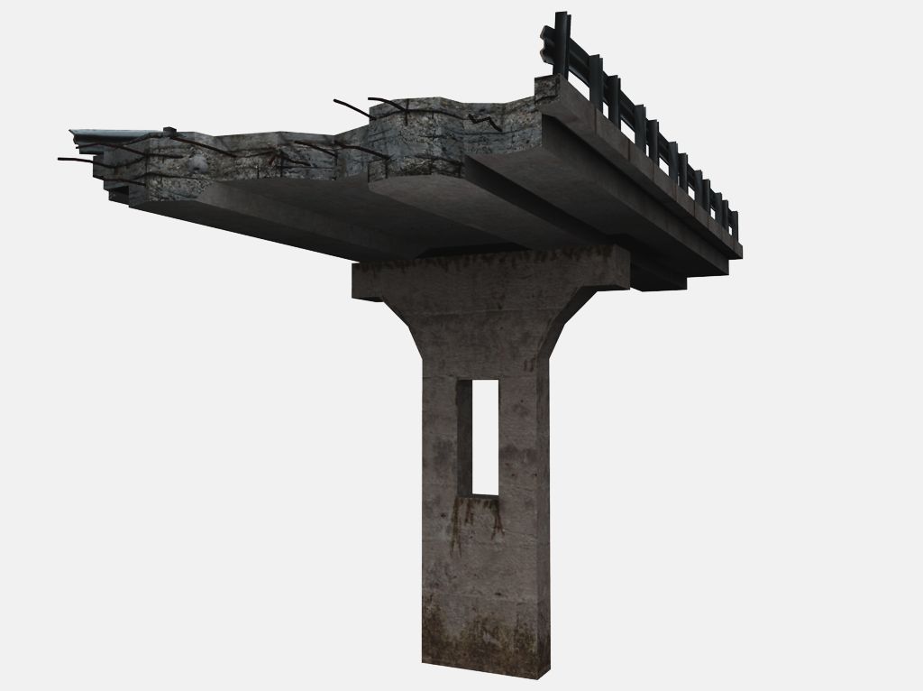 Broken Highway Low-poly 3D model_3