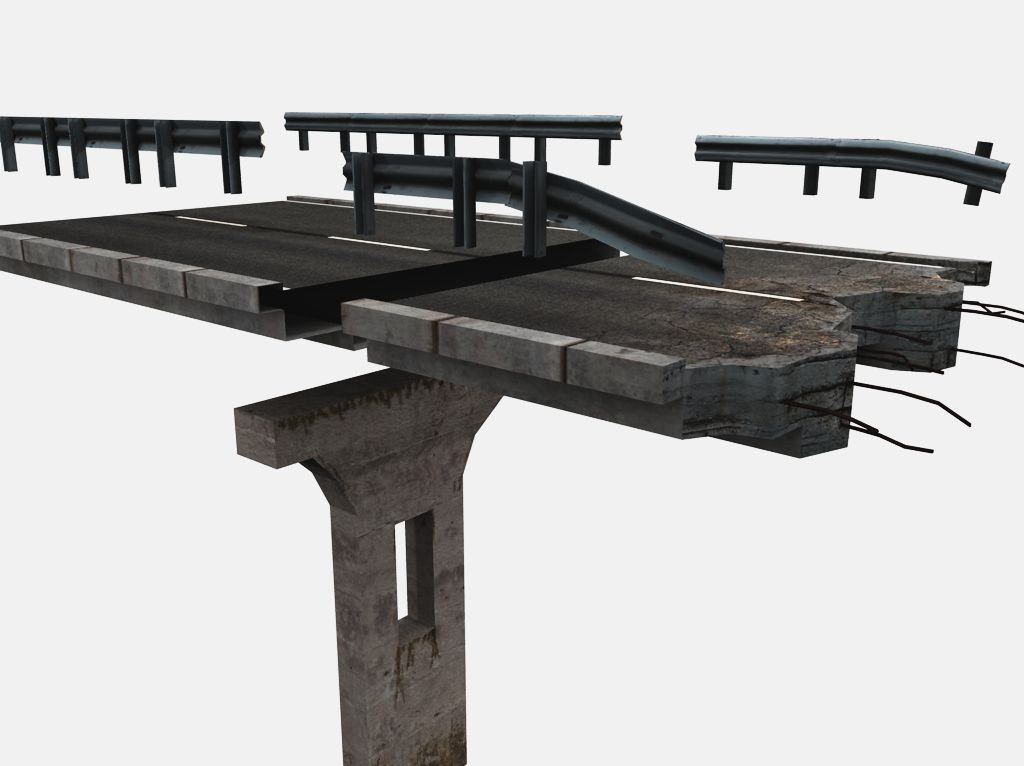 Broken Highway Low-poly 3D model_2