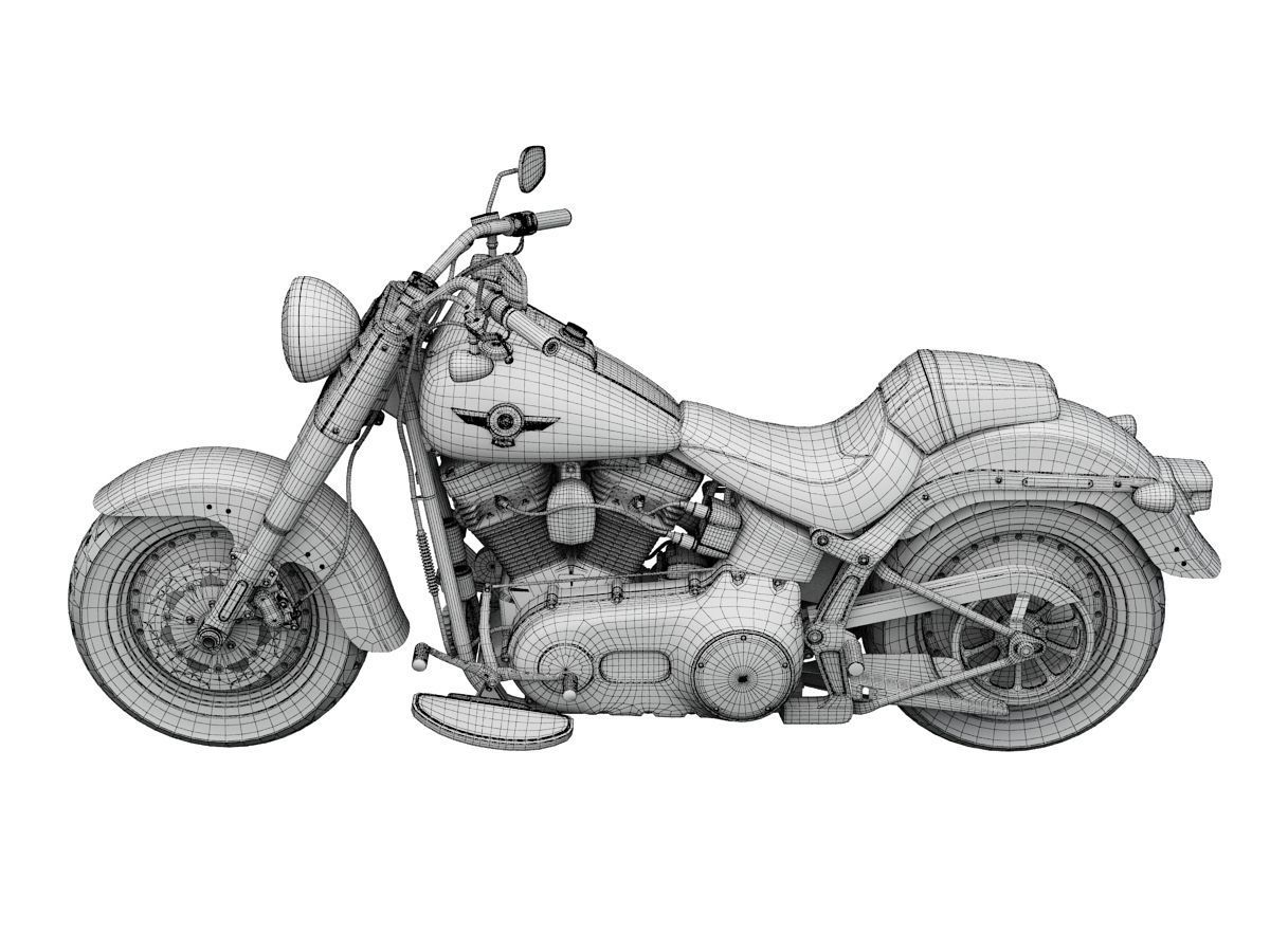 Harley-Davidson FLSTFB Softail Fat Boy Lo 2015 3D model_9