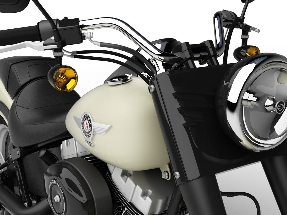Harley-Davidson FLSTFB Softail Fat Boy Lo 2015 3D model_1