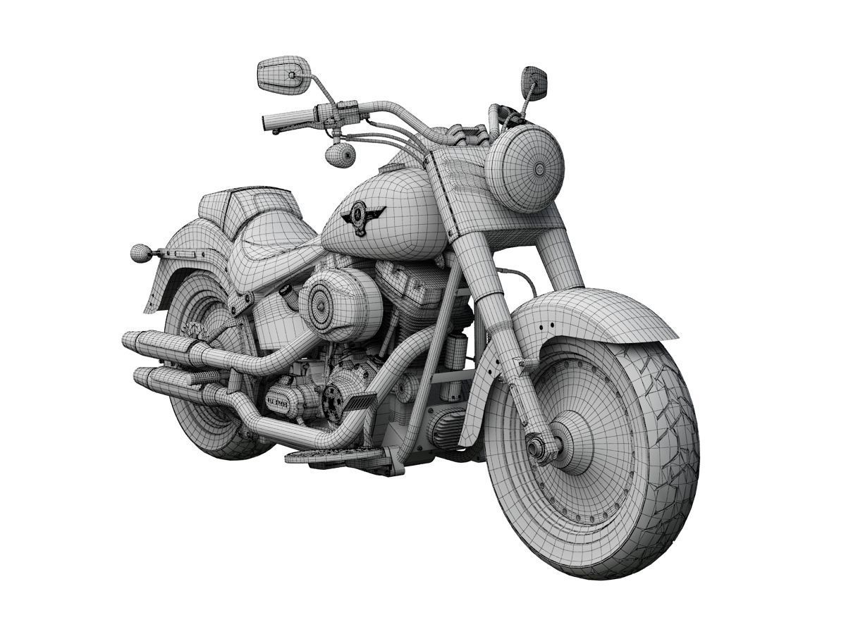 Harley-Davidson FLSTFB Softail Fat Boy Lo 2015 3D model_8