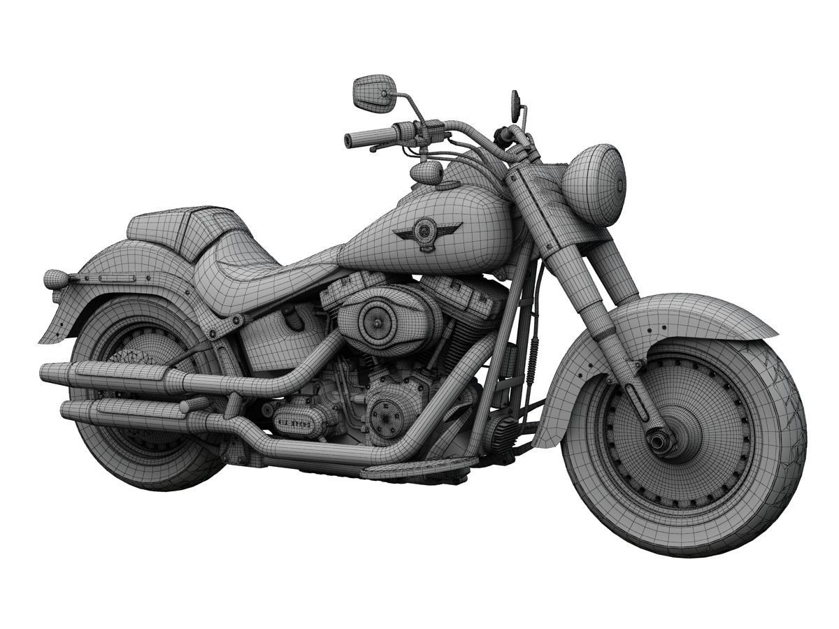 Harley-Davidson FLSTF Softail Fat Boy 2015 3D model_9