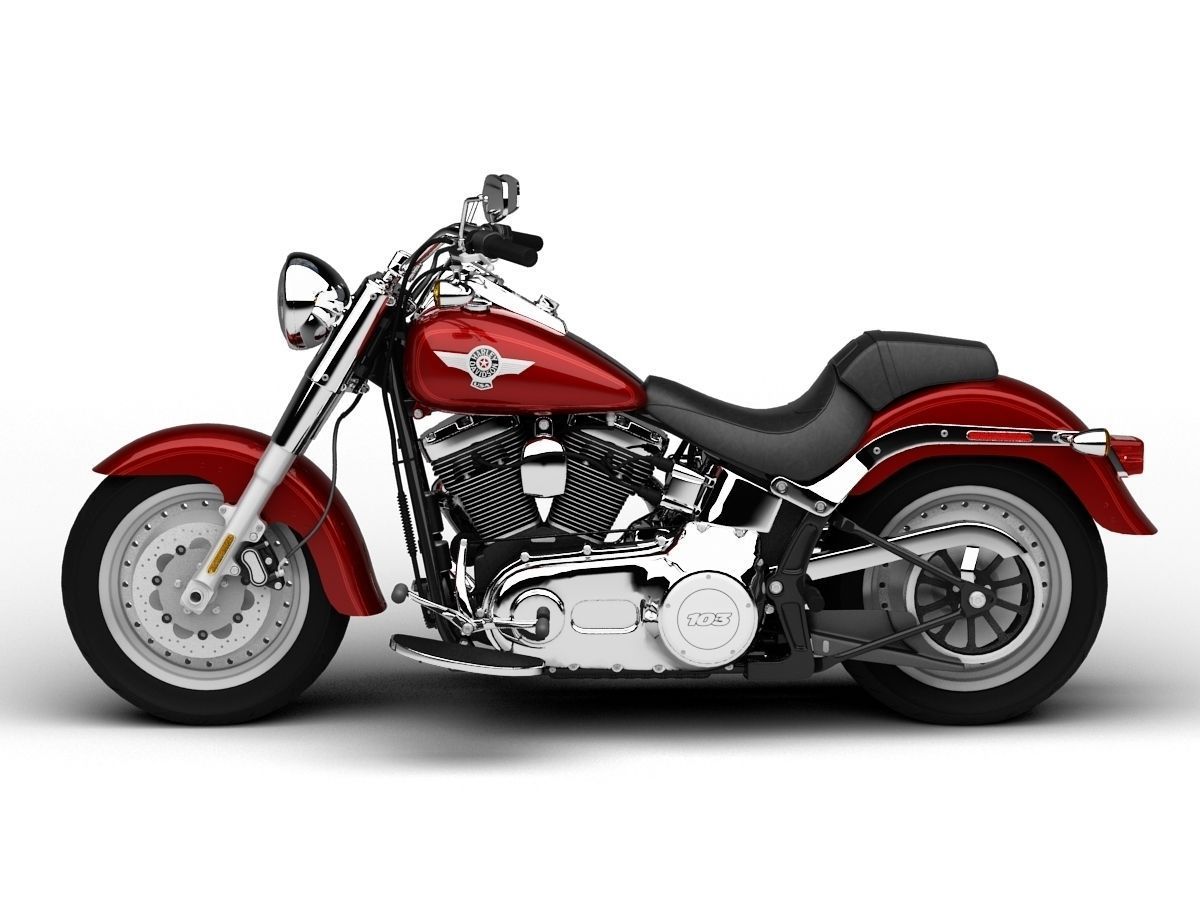 Harley-Davidson FLSTF Softail Fat Boy 2015 3D model_3