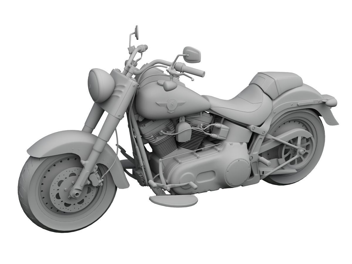Harley-Davidson FLSTF Softail Fat Boy 2015 3D model_8
