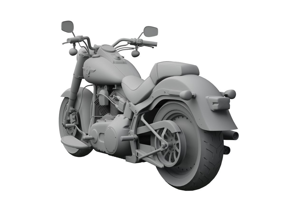 Harley-Davidson FLSTF Softail Fat Boy 2015 3D model_11