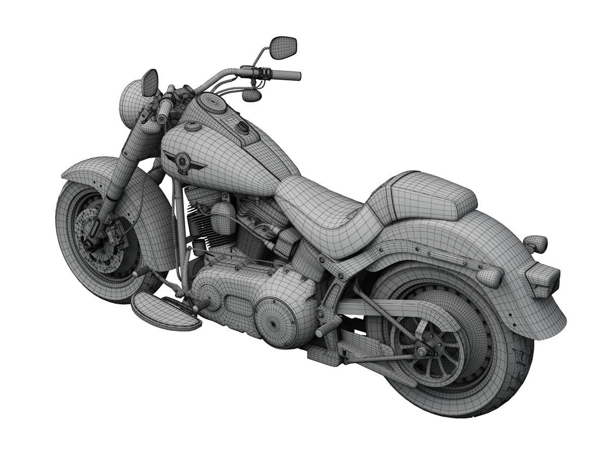 Harley-Davidson FLSTF Softail Fat Boy 2015 3D model_7