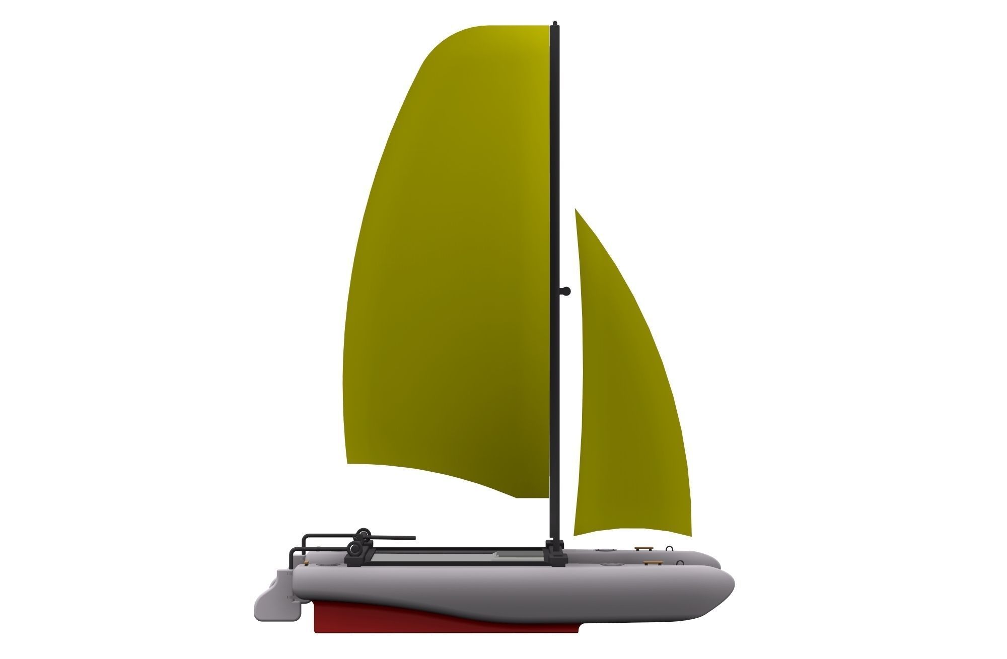 Catamaran sailboat Free 3D model_1