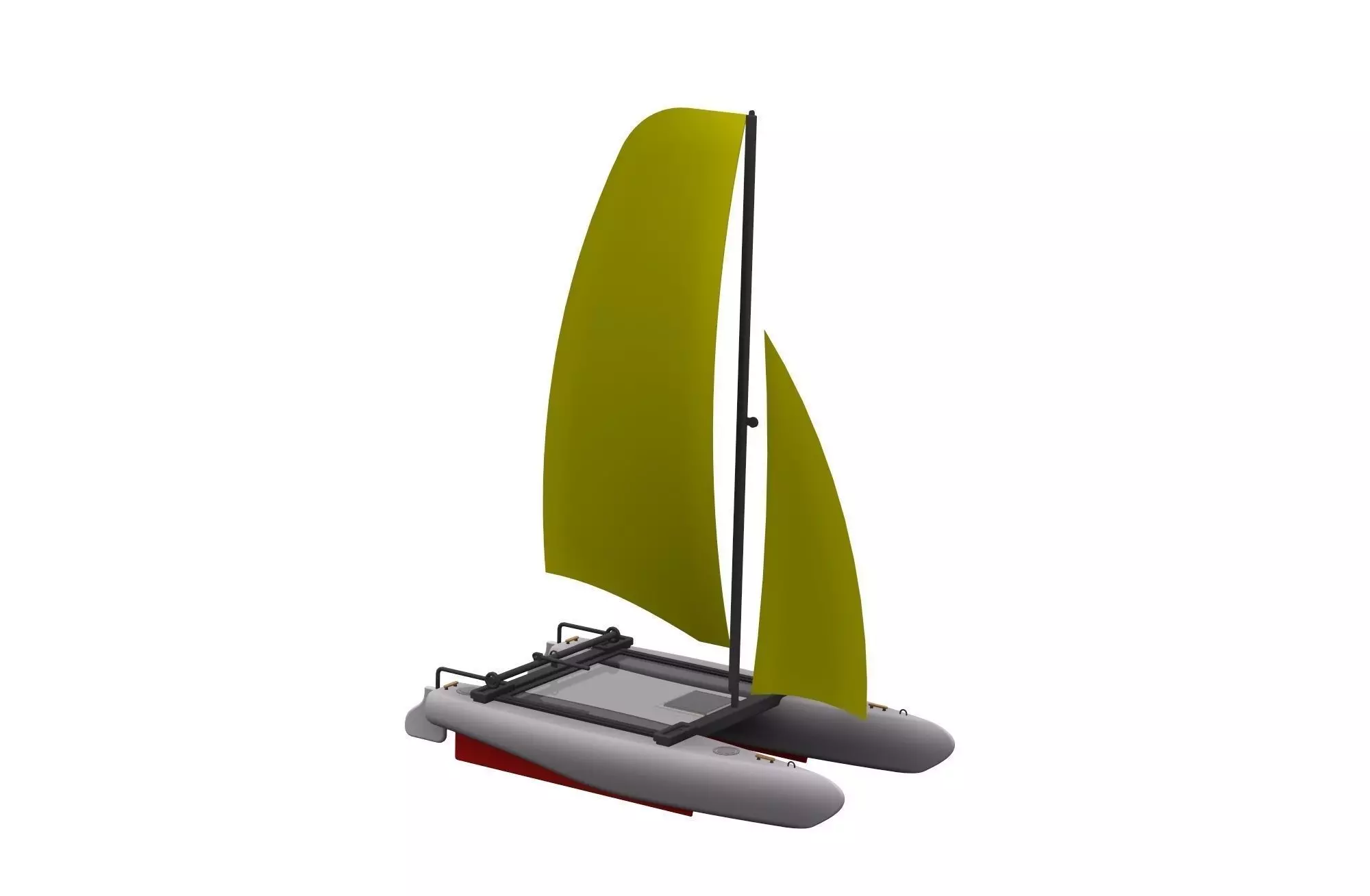 Catamaran sailboat Free 3D model_0