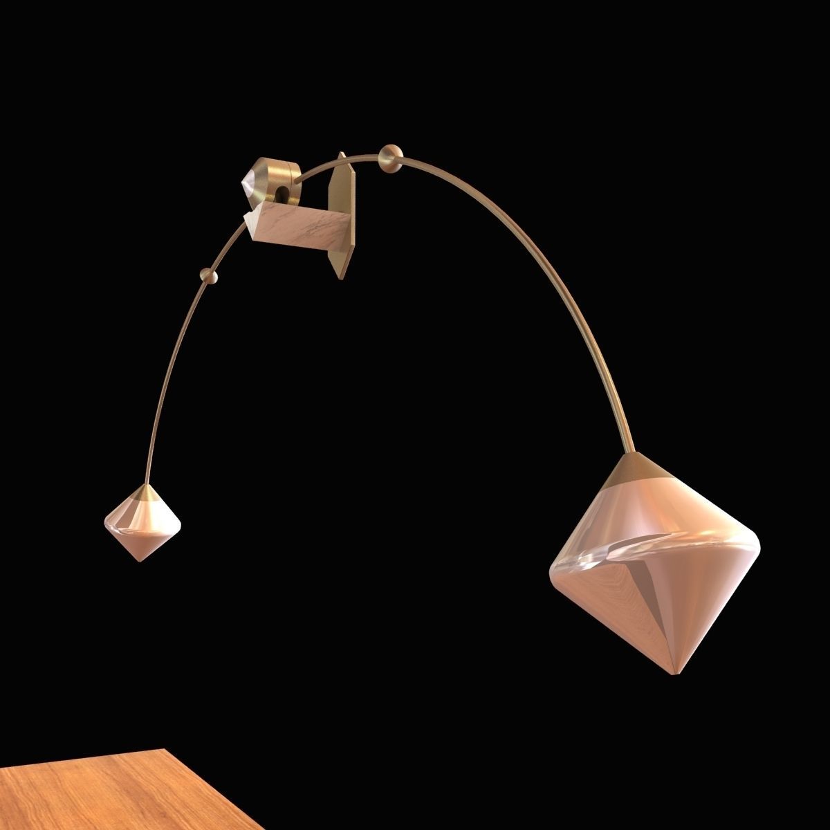 Bec Britat wall lamp and Pointe de Diamant tumb 3D model_1