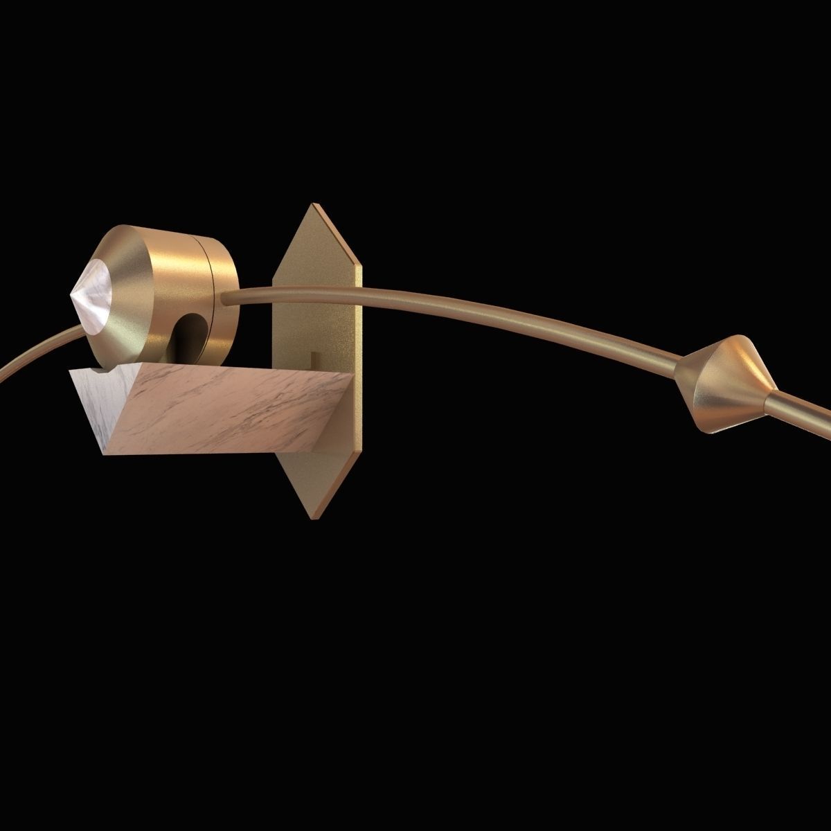 Bec Britat wall lamp and Pointe de Diamant tumb 3D model_2