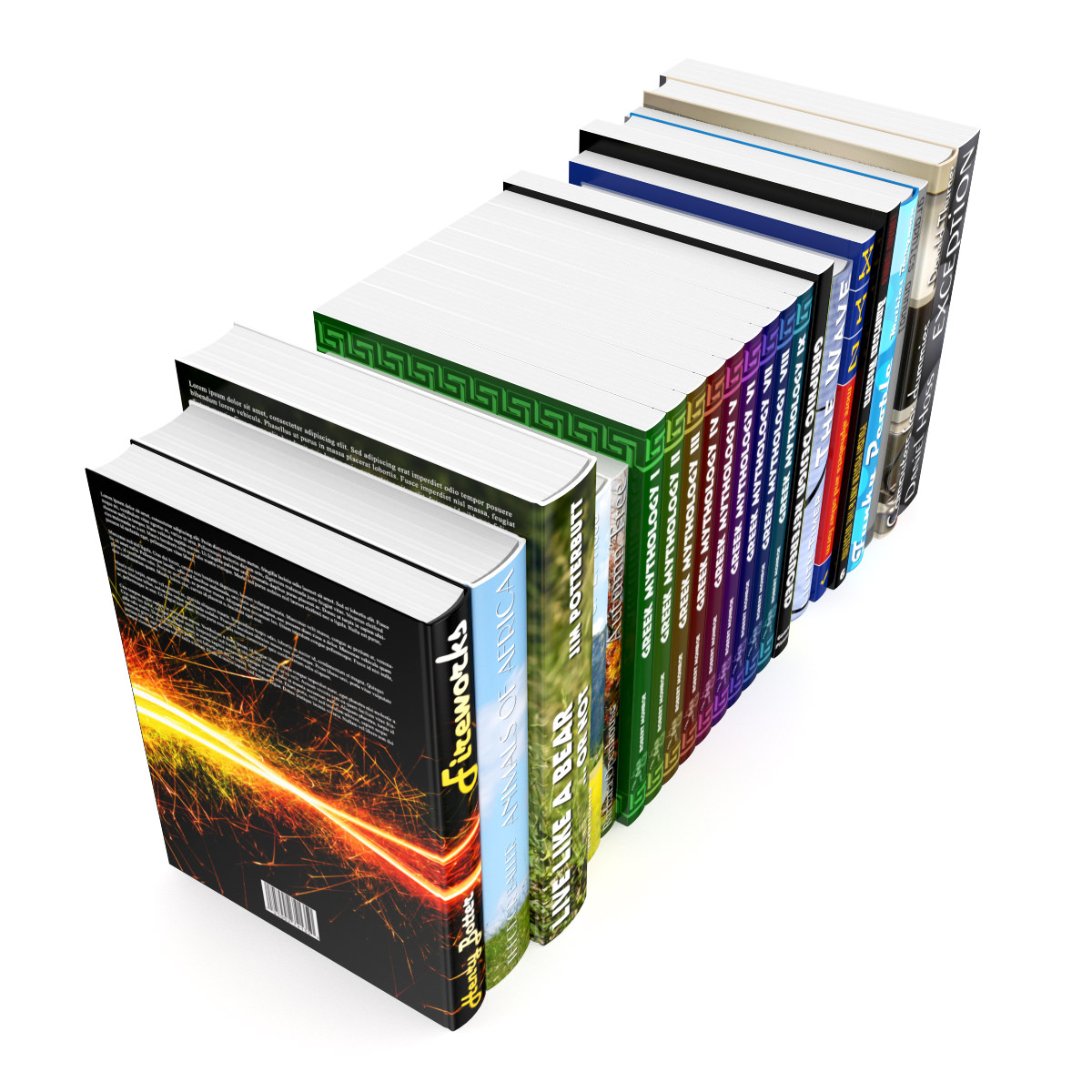 Books Set book bundle - digital 3D model_1