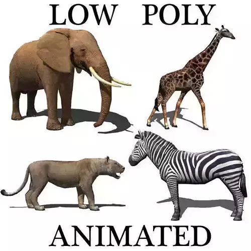 Low poly Savannah pack - 3d model Low-poly 3D model