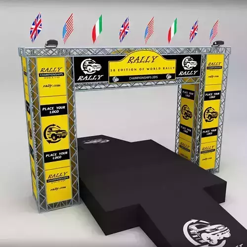 WRC motor sport podium 3D model