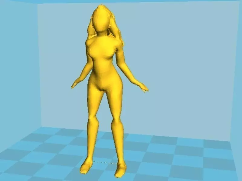 female standing in pose  3D print model_0