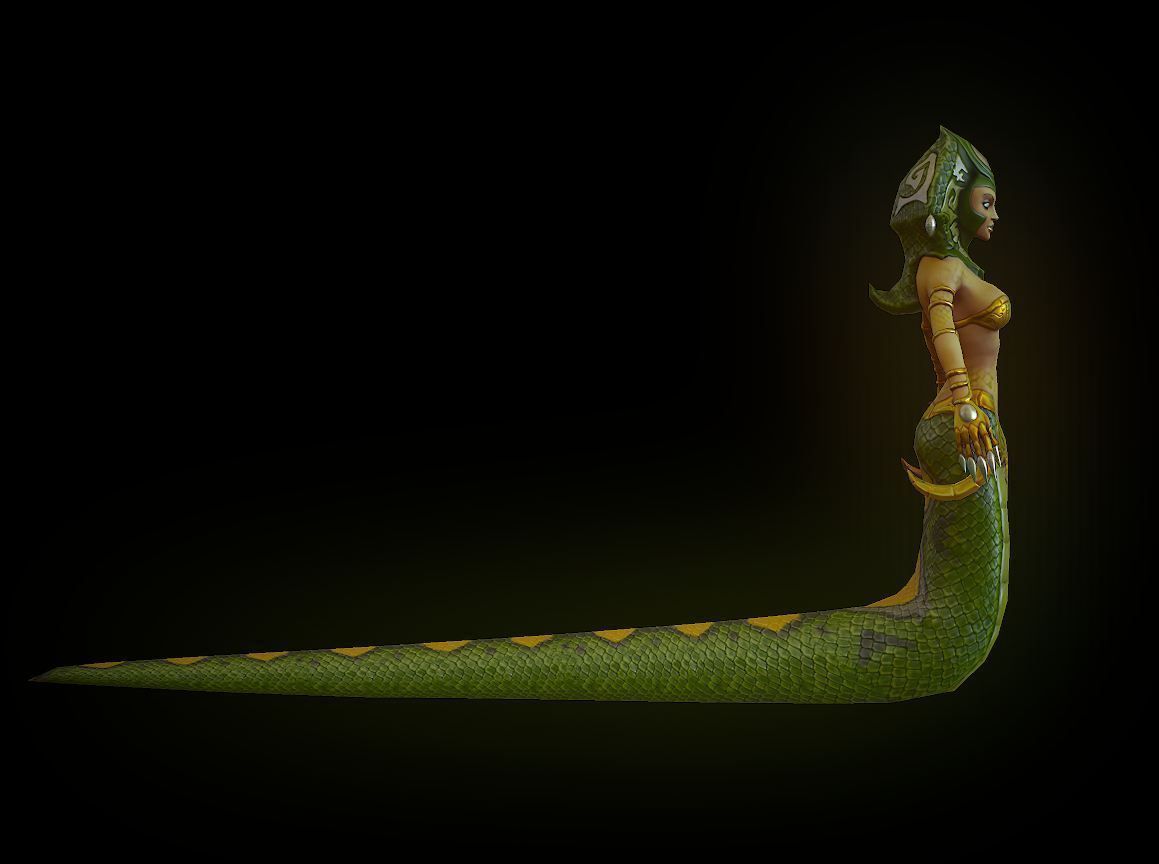 cassiopeia female snake Low-poly 3D model_3