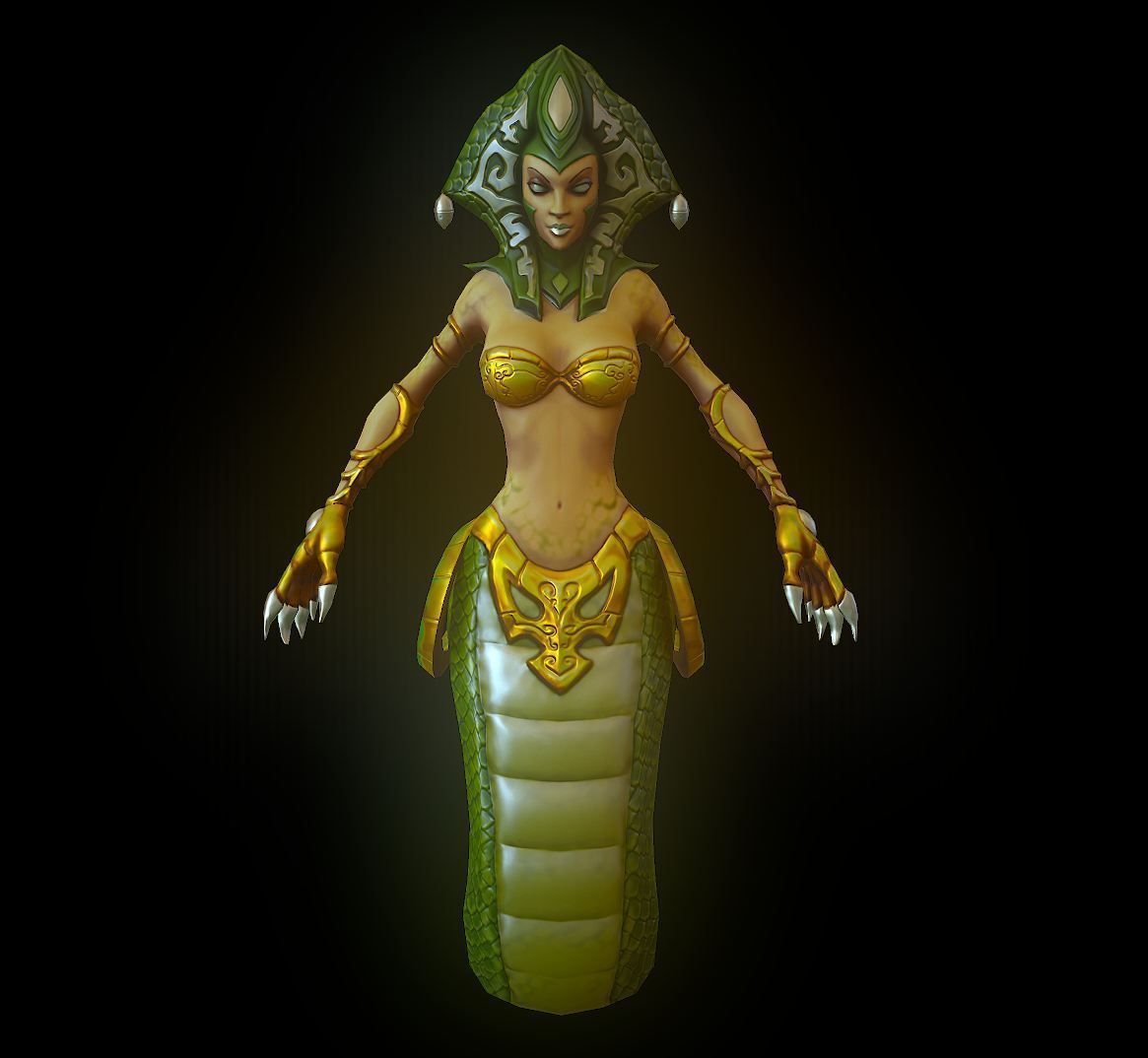 cassiopeia female snake Low-poly 3D model_2