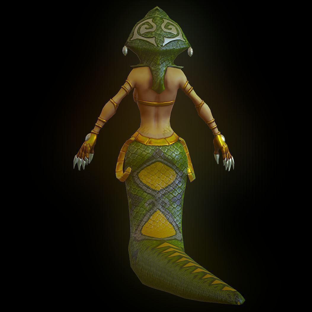 cassiopeia female snake Low-poly 3D model_4