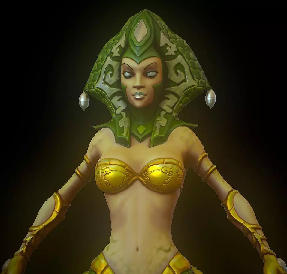 cassiopeia female snake Low-poly 3D model_0