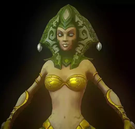 cassiopeia female snake Low-poly 3D model