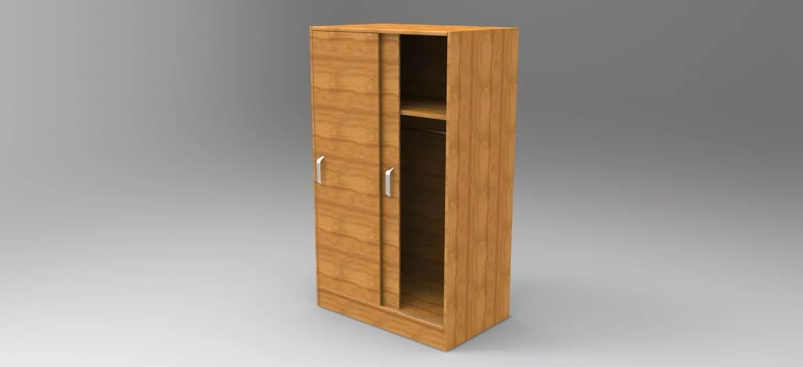 Wardrobe wooden with two doors Free 3D model