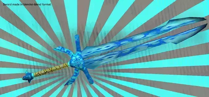 Blue Cartoon Sword