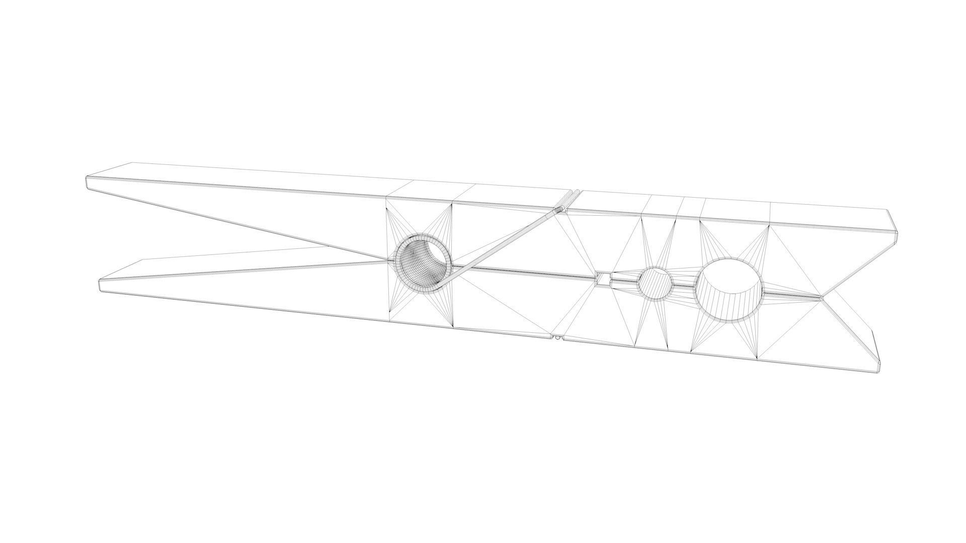 Clothespin wooden clothes peg Free 3D model_2