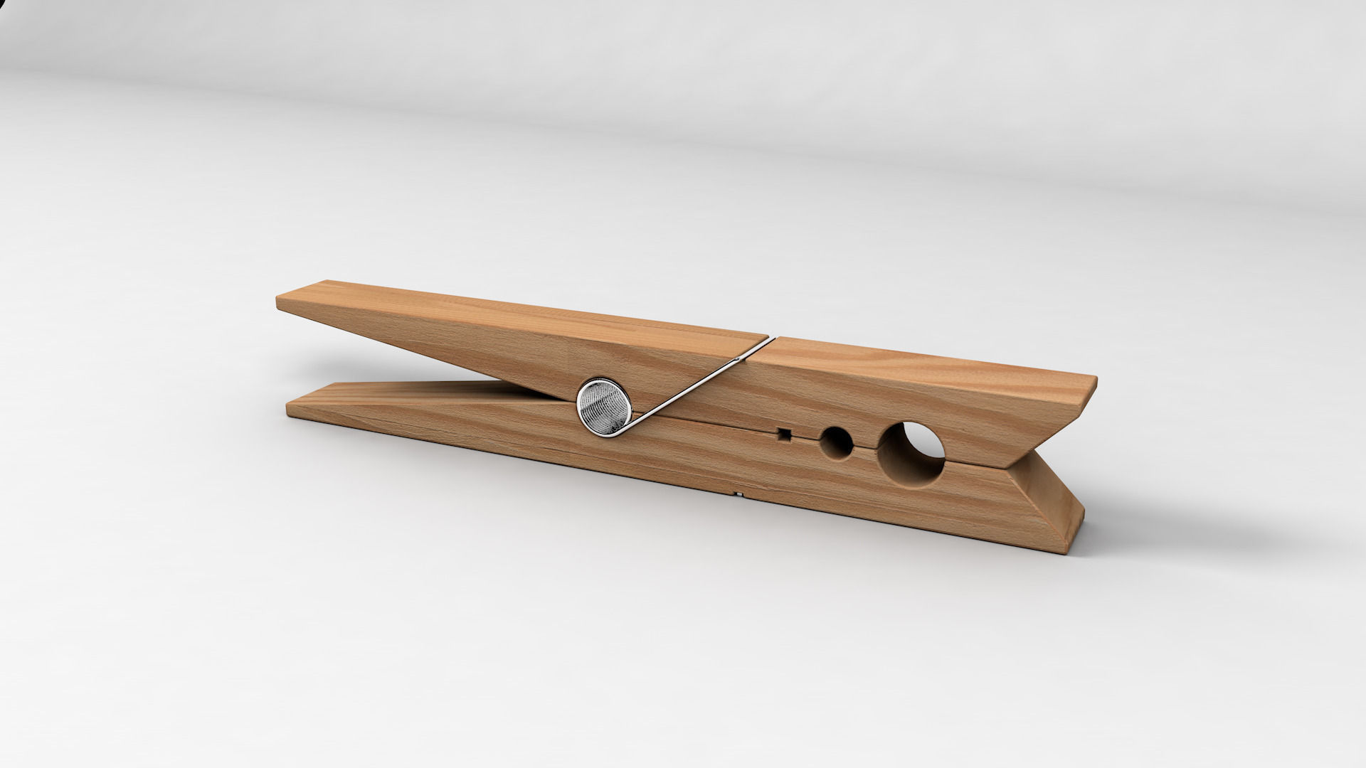 Clothespin wooden clothes peg Free 3D model_1