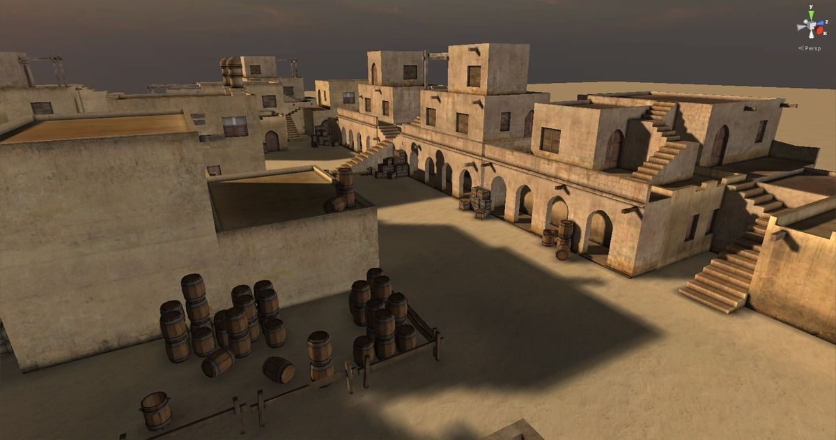 3D model Arabic city streets VR / AR / lowpoly OBJ FBX MA