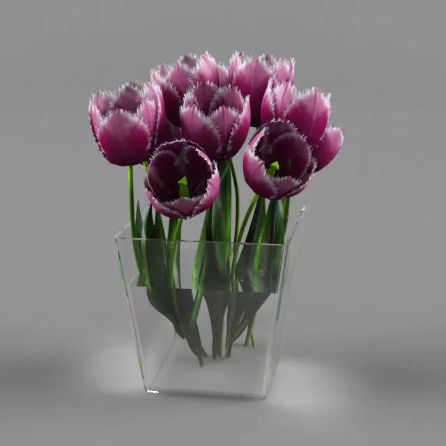 a bouquet of tulips 3D model_0