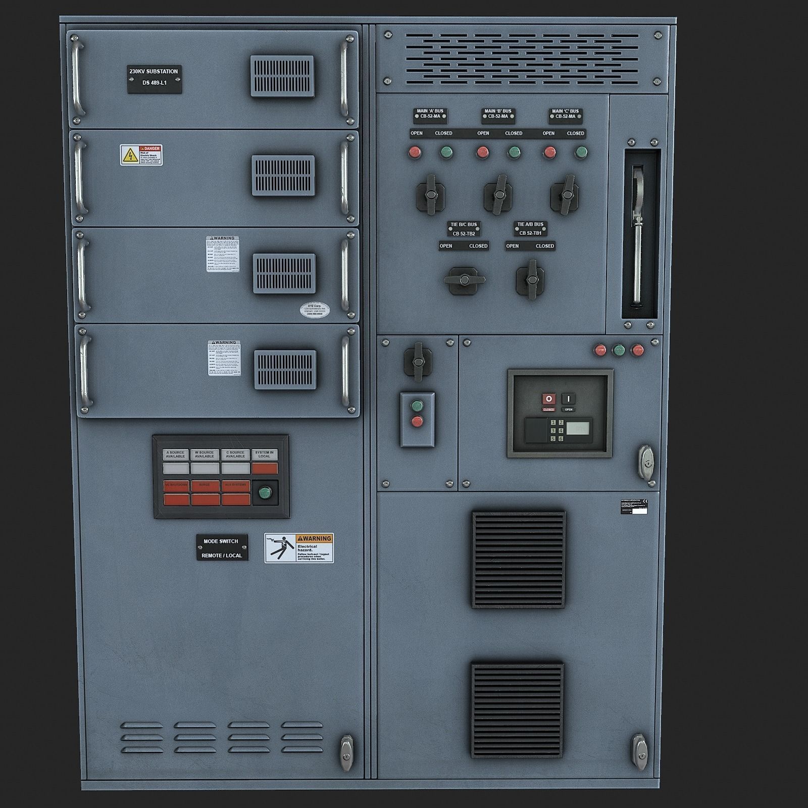 Switchgear Low-poly 3D model_1