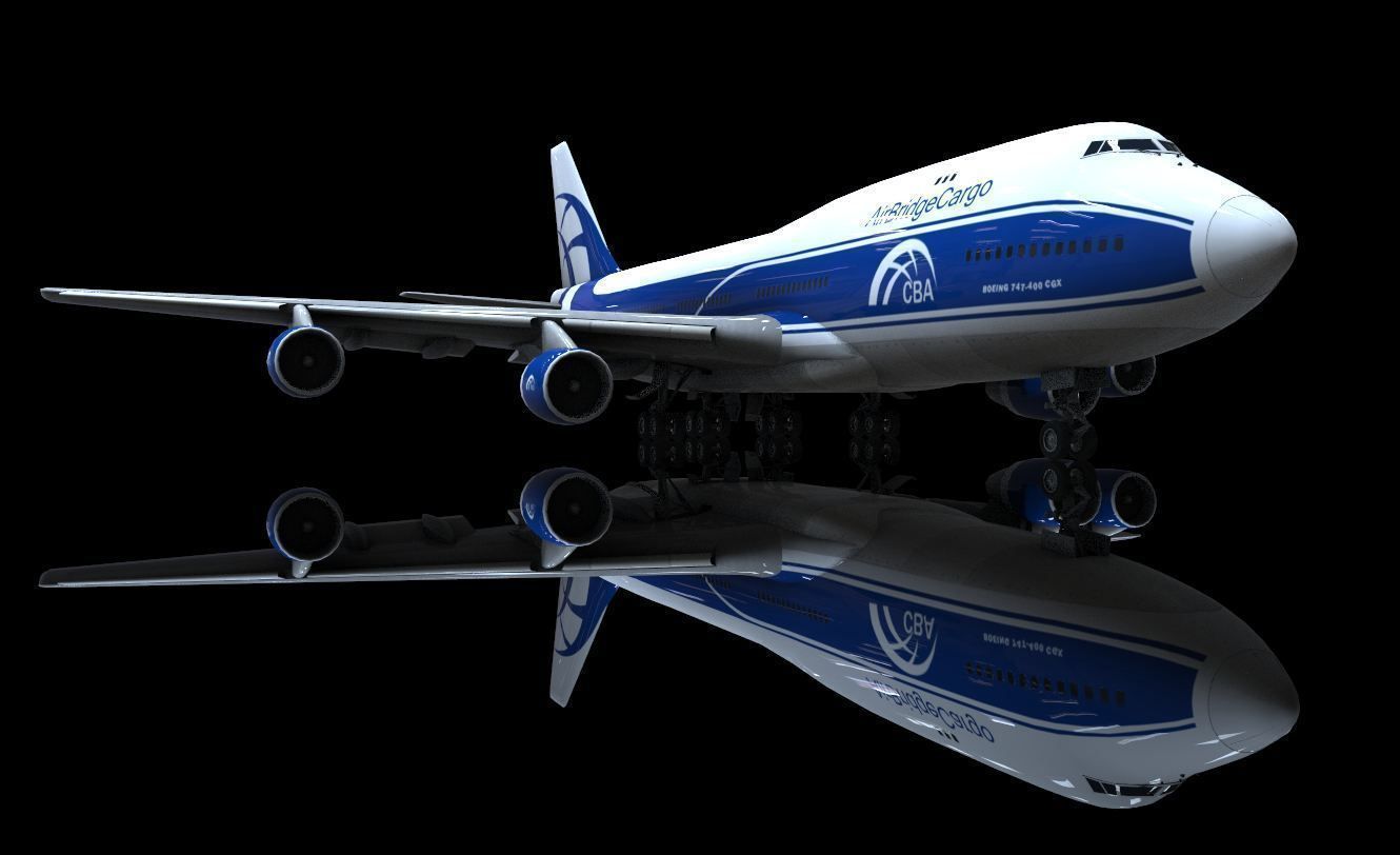 Boeing 747-400 model Low-poly 3D model_2