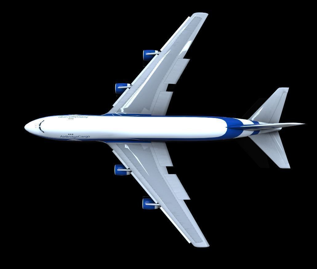 Boeing 747-400 model Low-poly 3D model_3