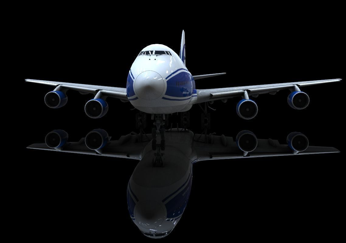 Boeing 747-400 model Low-poly 3D model_1