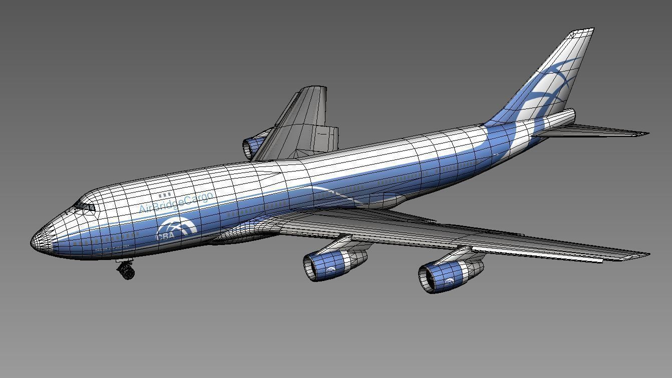 Boeing 747-400 model Low-poly 3D model_6